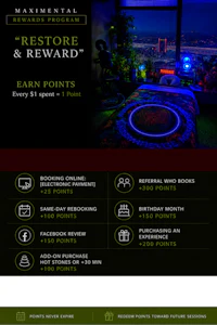 a flyer with the words restore & reward